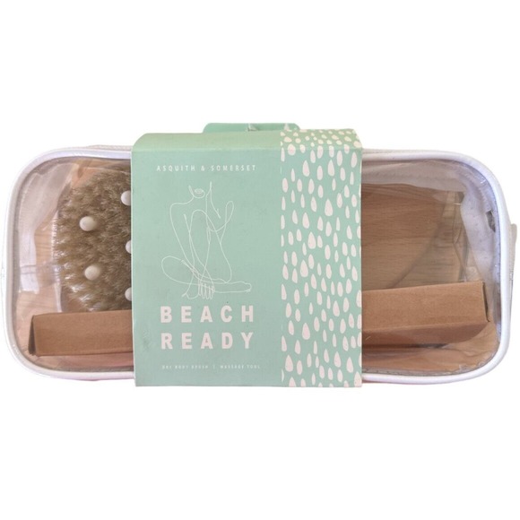 Asquith & Somerset BEACH READY Dry Body Brush & Massage Tool w/ Carry Bag - Picture 1 of 2